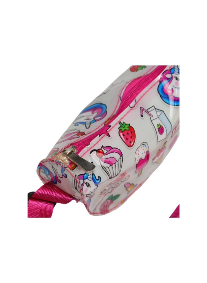 فانسي حقيبة خصر للبنات - لون فوشيا بتصميم آيس كريم - Image 3